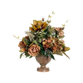Tori Home 20 Magnolia, Rose and Hydrangea Floral Arrangement with Urn