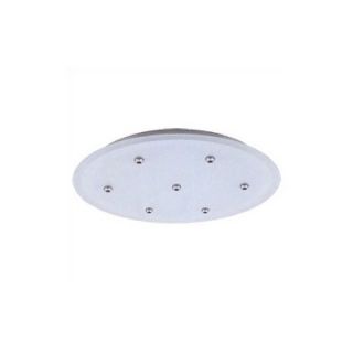 LBL Lighting Fusion Jack Seven Port Round LED Canopy in Satin Nickel
