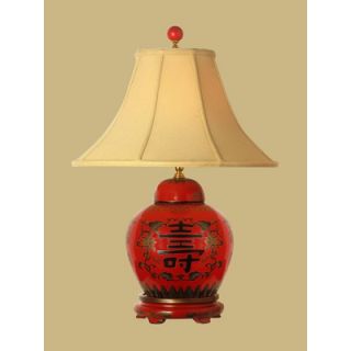 Oriental Furniture 22 Jar Lamp in Red Lacquer   LMP LLW0810F
