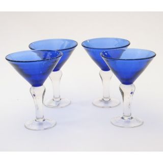 Certified International Bubble Cobalt Blue Martini (Set of 4