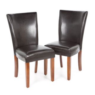 Wholesale Interiors Korkunov Leather Dining Chair in Brown (Set of 2