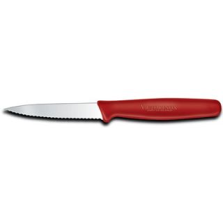 Victorinox Swiss Army 3.25 Wavy Edge Paring Knife in Red