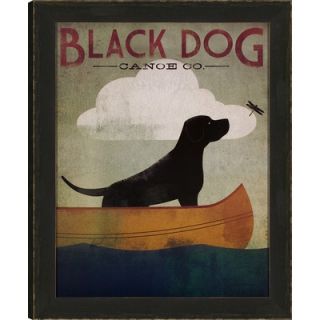  Arts International Black Dog by Ryan Fowler Canoe Wall Art   32 x 26