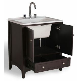 Stufurhome 30.5 Single Vanity with Laundry Sink in Espresso