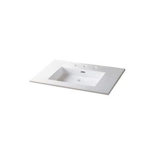 36.62 x 5.31 Ceramic Sink Top with Overflow in White