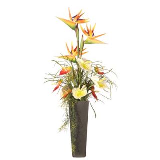 Vickerman Floral 40 Artificial Potted Tropical Flowers in Multicolor