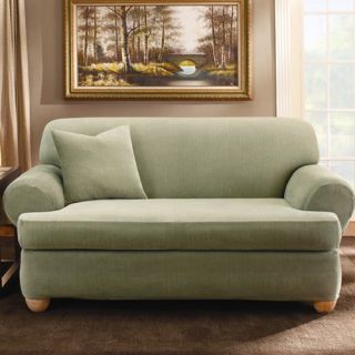 Madison Home Stretch Jersey Loveseat Slipcover in Yellow   jer love