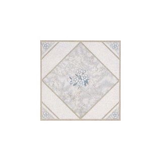 Vinyl White Flower Floor Tile (Set of 20)