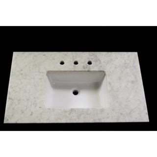 22 x 61 Marble Vanity Top with 8 Centers and Rectangular Bowl in