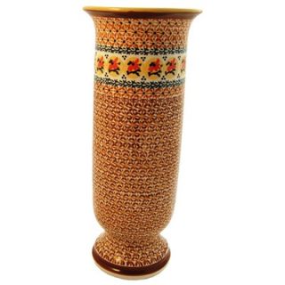 Polish Pottery 15 Vase   Pattern DU70   459 DU70