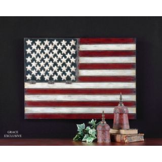  Flag Wall Art by Grace Feyock   25.75 X 36 in Aged Red