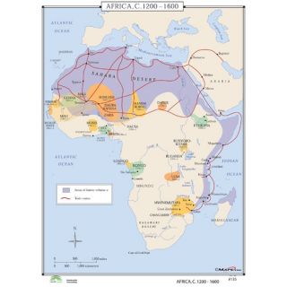 World History Wall Maps   Africa 1200 1600