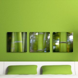  Art Deco Glass Bamboo Wall Decor (Set of 3)   DG SDL1085 86 87