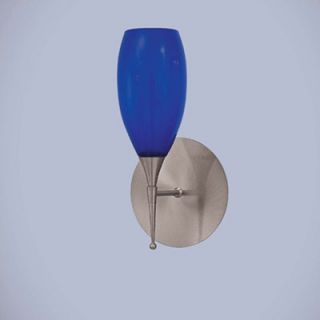 George Kovacs Wall Sconce with Oval Shaped Case Blue Glass Shade