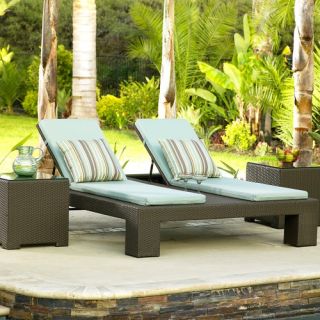 Melrose Double Adjustable Chaise Lounge with End Tables