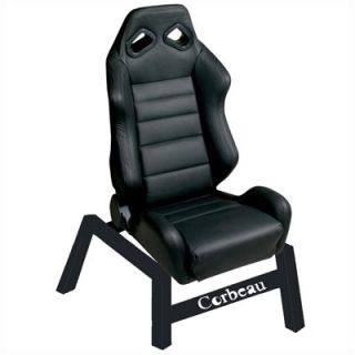 Corbeau TRS 100% Black Leather Game Chair