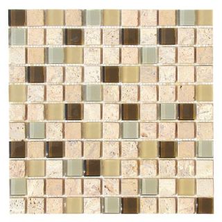 Diamond Tech Tiles Travertine 1 x 1 Mosaic in Fennel