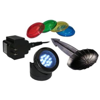 Alpine 12 Super White LED Pond Light, Photo Cell, Stake and 4 Colored