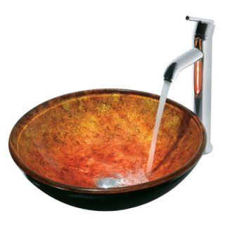 Vigo Livorno Glass Vessel Sink with Faucet in Chrome