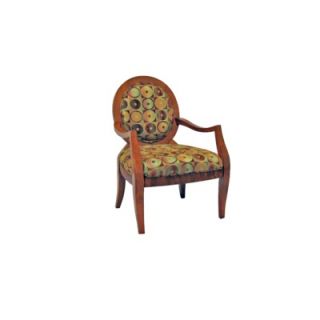  Chair with Reflective Green and Gold Geometic Circle Fabric   122 02