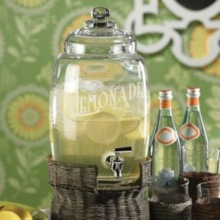 Zodax Lemonade Beverage Dispenser on Rattan Base