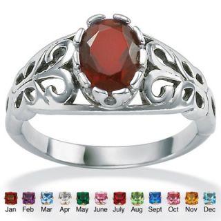 Palm Beach Jewelry Antiqued Silver Birthstone Ring