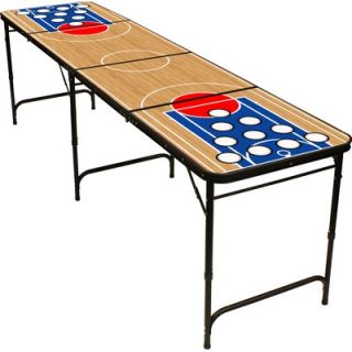 Red Cup Pong Basketball Beer Pong Table in Black Aluminum