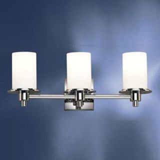 Kichler Modern Vanity Light in Polished Nickel with Opal Glass Shades