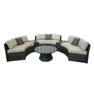 Madrid Modular 7 Piece Sectional Deep Seating Group with Cushions