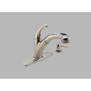 Delta Cicero Single Handle Centerset Pull Out Kitchen Faucet with Soap