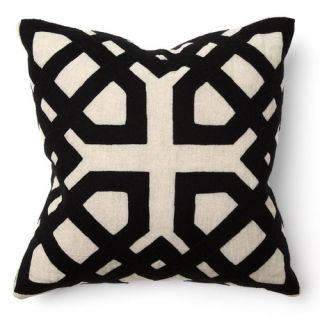 African Mod Khwai Applique Pillow in Black
