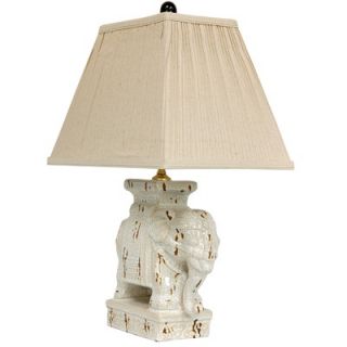 Oriental Furniture Elephant Decorative Lamp in Ivory   JCO X8948
