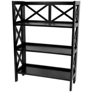 Oriental Furniture Architectural Bookcase Shelf Unit in Black   XA