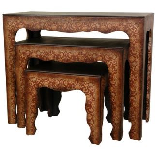 Oriental Furniture Olde Worlde Scalloped Nesting Table (Set of 3