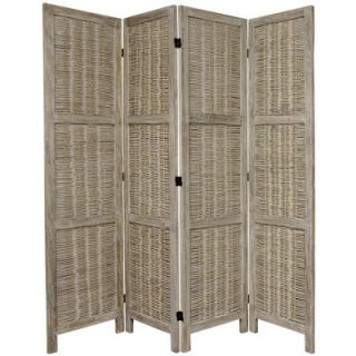 Oriental Furniture 6 Feet Tall Bamboo Matchstick Woven Room Divider in