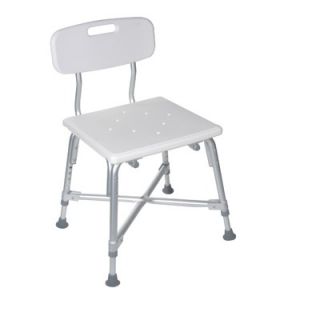 Drive Medical Heavy Duty Bariatric Bath Bench in White with Back