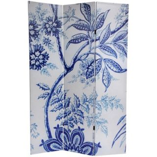 Oriental Furniture 6 Feet Tall Floral Double Sided Room Divider   CV