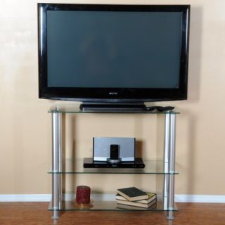 RTA Home And Office Extra Tall Glass and Aluminum 35 TV Stand   TVM