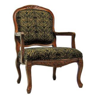  Frame Chair with Fine Brown and Black Tiger Striped Fabric   165 01