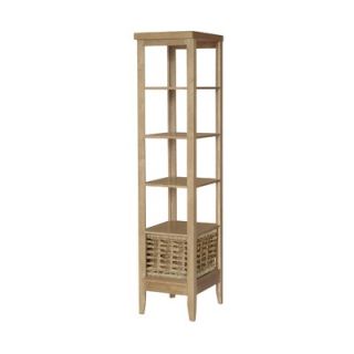 Elegant Home Fashions Origine Linen Tower with 1 Seagrass Basket