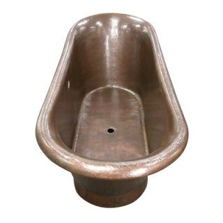 The Copper Factory Solid Hand Hammered Copper Double Slipper Bath Tub