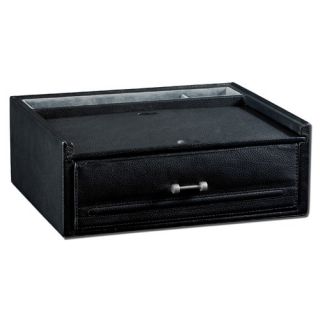 Valet / Watch Box in Genuine Black Leather