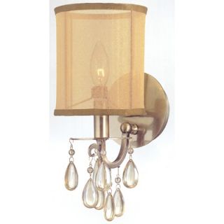 Crystorama Hampton One Light Wall Sconce in Antique Brass