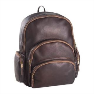 Clava Leather Vachetta Multi Pocket Backpack in Café