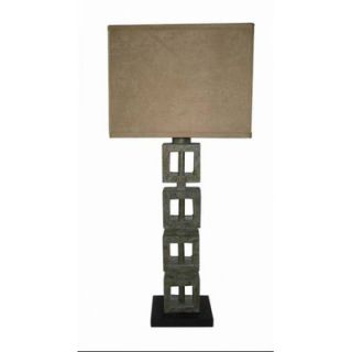 Fangio 32 Table Lamp with Rectangle Shade in Marbled Stone