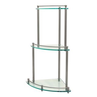 Gatco Premier Corner Glass Shelf in Satin Nickel