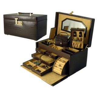 Budd Leather Croco Grain Jewelry Boxes Small Croco Calf Treasure Chest