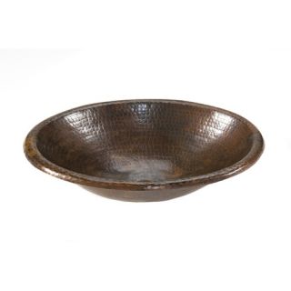 Small Oval Self Rimming Hammered Copper Bathroom Sink in Oil Rubbed