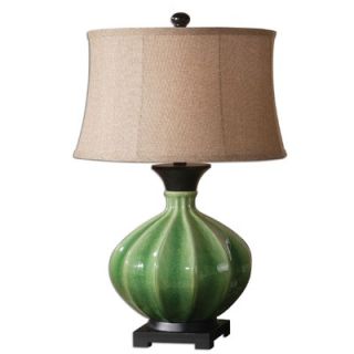 Uttermost Burcei Table Lamp in Distressed, Crackled Green Glaze
