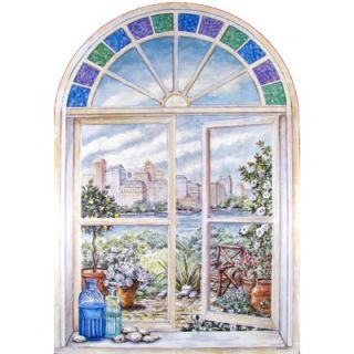 Stupell Industries Stained Glass Wooden Faux Window Scene   FW 192